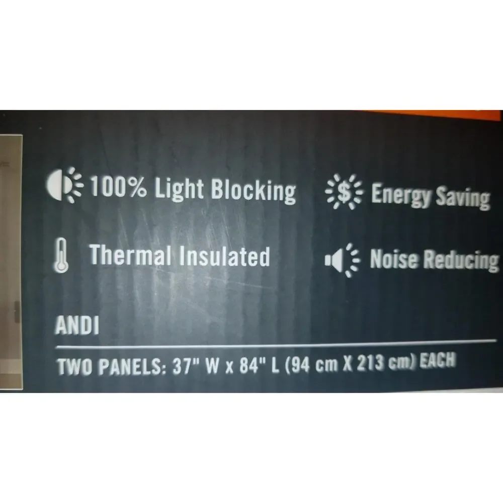 SUN ZERO 100% Blackout Panels Brown Checked Thermal Insulated Noise Reducing 84